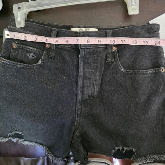 We The Free Black Distressed Denim Shorts - Picture 5 of 9